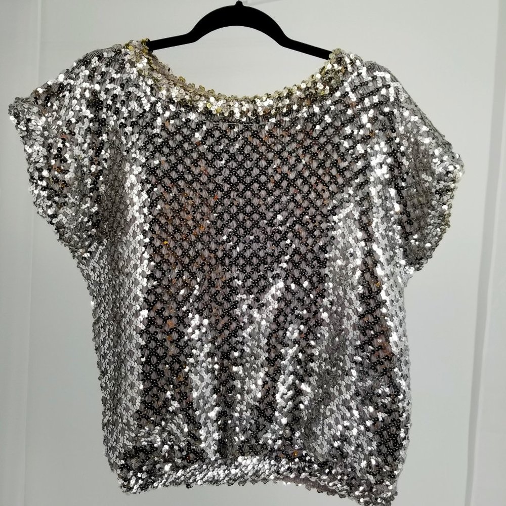 Vintage 1970s Silver and Gold Disco Queen, M